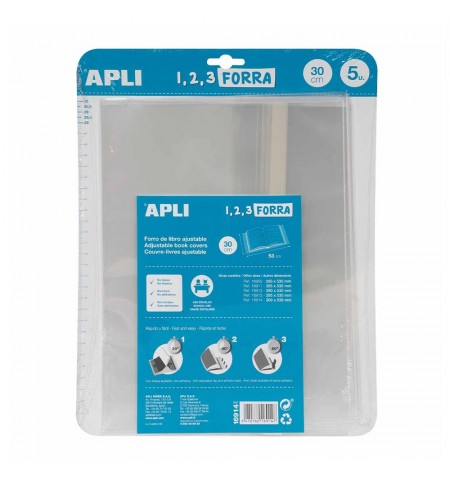 Forra Livros Ajustável 300x530mm 75mic Apli 5un