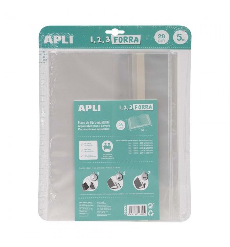 Forra Livros Ajustável 280x530mm 75mic Apli 5un