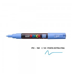 Marcador Uniball Posca PC-1M 0,7mm Azul Céu (48) 1un