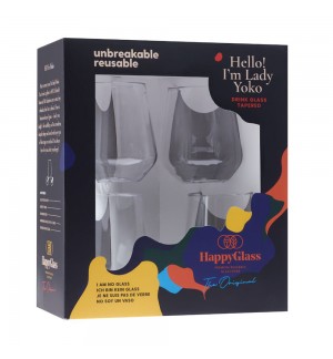 Copo Água em Tritan HappyGlass Lady Yoko 400ml 4un