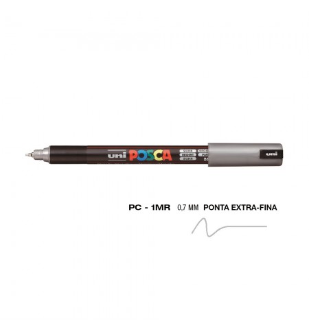 Marcador Uniball Posca PC-1MR 0,7mm Prata (26) 1un