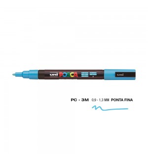 Marcador Uniball Posca PC-3M 0,9mm Azul Claro (8) 1un