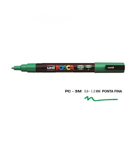 Marcador Uniball Posca PC-3M 0,9mm Verde (6) 1un