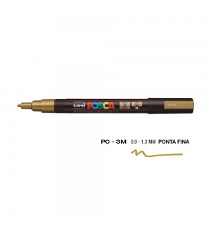 Marcador Uniball Posca PC-3M 0,9mm Ouro (25) 1un