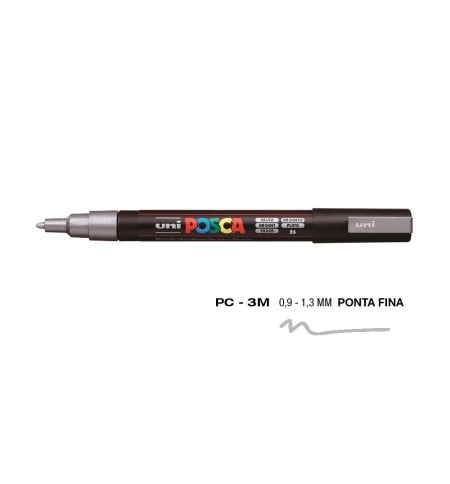 Marcador Uniball Posca PC-3M 0,9mm Prata (26) 1un