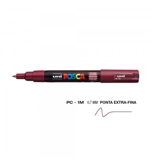 Marcador Uniball Posca PC-1M 0,7mm Vinho Tinto (60) 1un