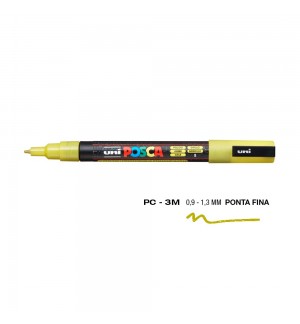 Marcador Uniball Posca PC-3ML 0,9mm Amarelo Glitter (L9) 1un