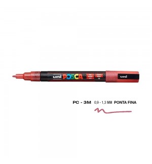 Marcador Uniball Posca PC-3ML 0,9mm Vermelho Glitter(L1) 1un