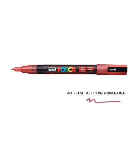 Marcador Uniball Posca PC-3ML 0,9mm Vermelho Glitter(L1) 1un