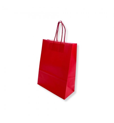 Saco 24x10x32cm Papel 100g c/Asas Vermelho 1un