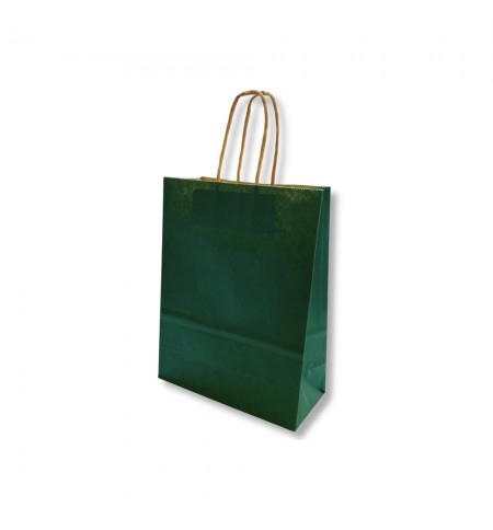 Saco 24x10x32cm Papel 100g c/Asas Verde Escuro 1un