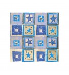 Papel Embrulho 62cmx200m Estrelas Azul/Dourado Bobine 7Kg