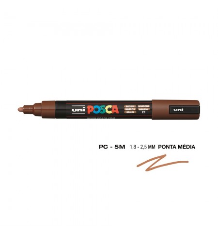 Marcador Uniball Posca PC-5M 1,8mm Castanho (21) 1un