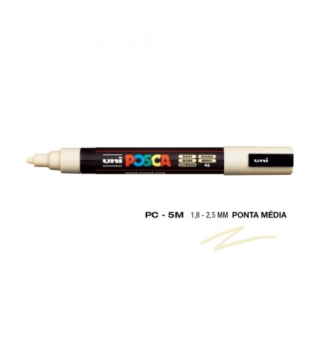 Marcador Uniball Posca PC-5M 1,8mm Marfim (46) 1un
