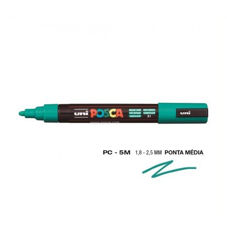 Marcador Uniball Posca PC-5M 1,8mm Verde Esmeralda (31) 1un
