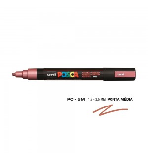 Marcador Uniball Posca PC-5M 1,8mm Vermelho Metal (M15) 1un