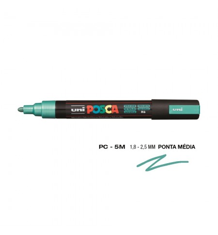 Marcador Uniball Posca PC-5M 1,8mm Verde Metálico (M6) 1un