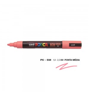 Marcador Uniball Posca PC-5M 1,8mm Rosa Coral (66) 1un