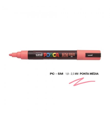 Marcador Uniball Posca PC-5M 1,8mm Rosa Coral (66) 1un