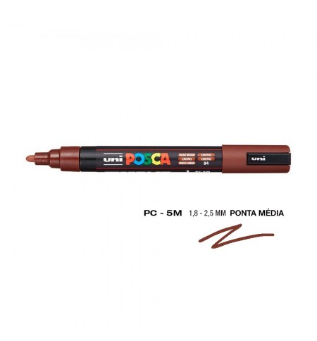 Marcador Uniball Posca PC-5M 1,8mm Castanho Cacau (84) 1un