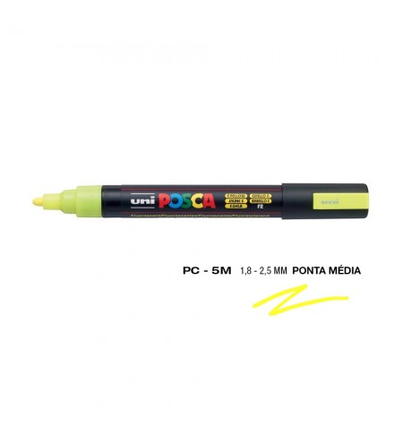 Marcador Uniball Posca PC-5M 1,8mm Amarelo Fluor (F2) 1un
