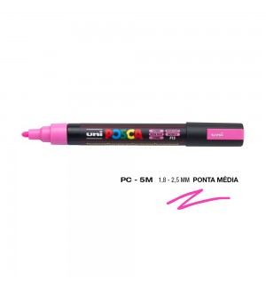 Marcador Uniball Posca PC-5M 1,8mm Rosa Fluor (F13) 1un
