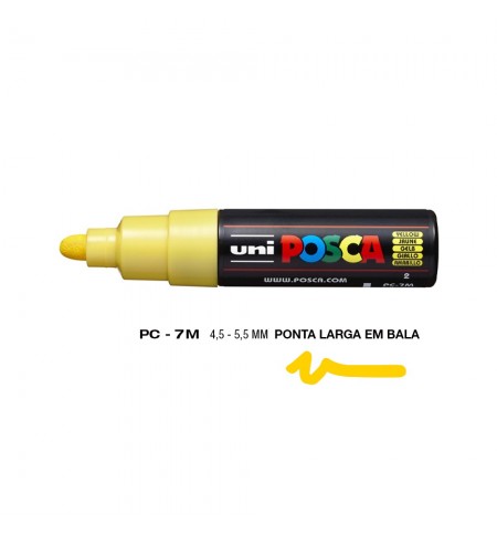 Marcador Uniball Posca PC-7M 4,5mm Amarelo (2) 1un