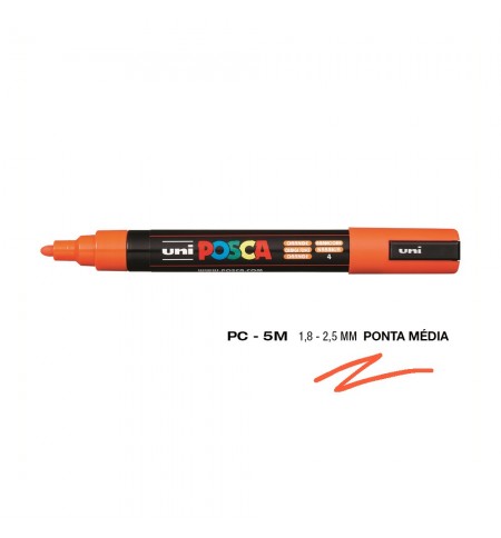 Marcador Uniball Posca PC-5M 1,8mm Laranja (4) 1un