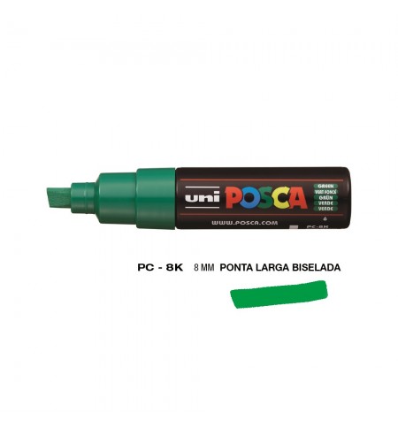 Marcador Uniball Posca PC-8K 8mm Verde (6) 1un