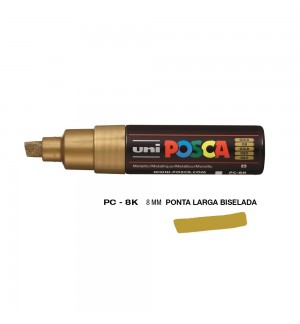 Marcador Uniball Posca PC-8K 8mm Ouro (25) 1un