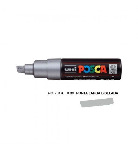 Marcador Uniball Posca PC-8K 8mm Prata (26) 1un