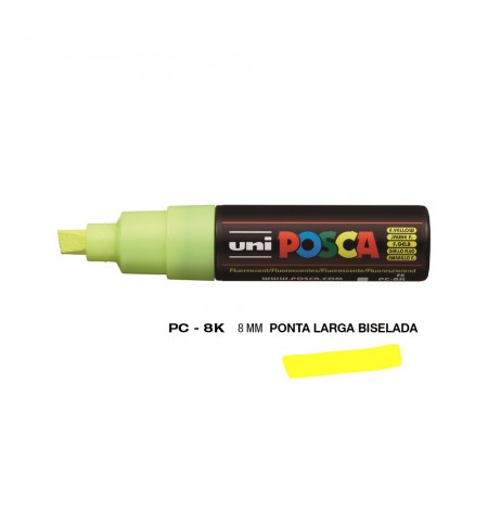 Marcador Uniball Posca PC-8K 8mm Amarelo Fluor (F2) 1un