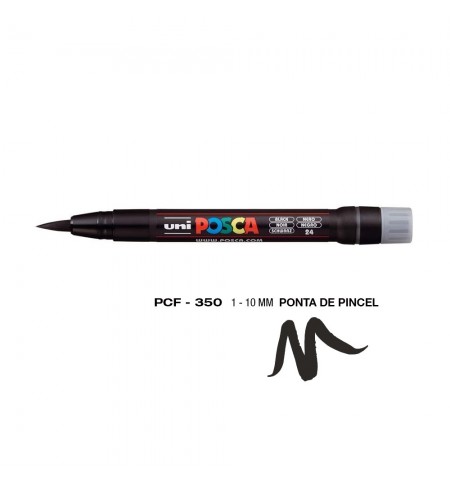 Marcador Uniball Posca PCF-350 1-10mm Preto (24) 1un