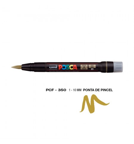 Marcador Uniball Posca PCF-350 1-10mm Ouro (25) 1un