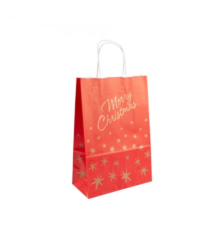 Saco 26x14x32cm Papel 080g c/Asas MERRY CHRISTMAS 1un