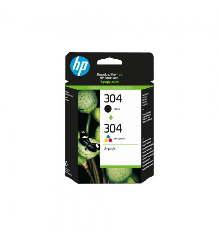 Pack Tinteiros HP 304 Preto/Cor 3JB05A 4ml/2ml
