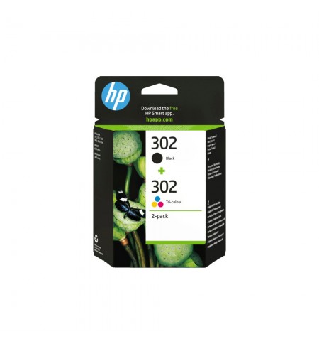 Pack 2 Tinteiros HP 302 Preto/Cor X4D37AE