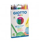 Lápis Cor 12un Cx Cartão Giotto Mega 18cm