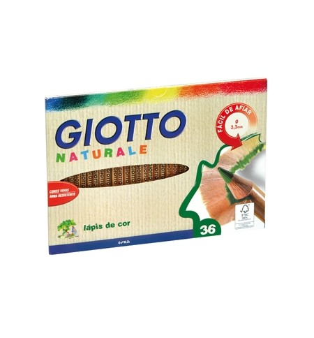 Lápis Cor 36un Cx Cartão Giotto Natural 18cm