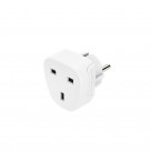 Adaptador Corrente Viagem UK/EURO Type E+ F Branco