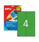Etiquetas 105x148mm 20Fls A4 Verde Apli 80un