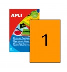 Etiquetas 210x297mm 20Fls A4 Laranja Fluor Apli 20un