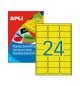 Etiquetas 064x033,9mm 20Fls Amarelo Fluorescente Apli 480un