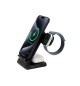 Carregador Wireless 15W Suporte 3 em 1 Preto