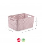 Caixa Arrumação Rattan Nº5 18L Rosa Pastel