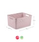 Caixa Arrumação Rattan Nº5 18L Rosa Pastel