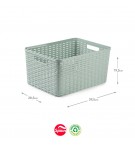 Caixa Arrumação Rattan Nº5 18L Verde Pastel