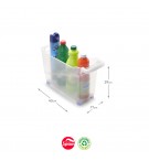 Caixa Plástico com Rodas 17x45x29cm Transparente