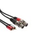Cabo Áudio 2x XLR Fêmea para 2x RCA Macho 1,2m