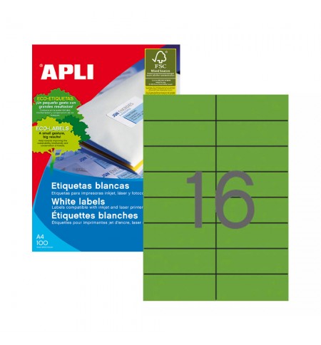 Etiquetas 105x037mm 20Fls A4 Verde Apli 320un